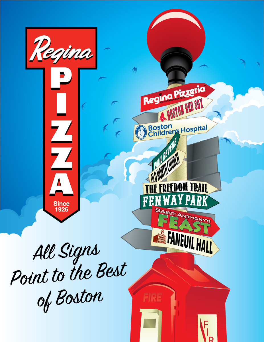 Regina Pizzeria Street Sign Poster