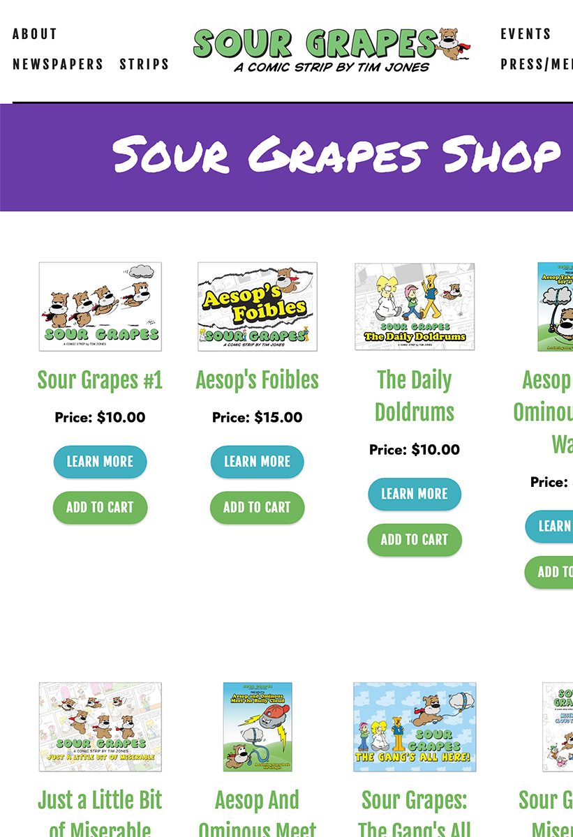 Sour Grapes Comic Strips by Tim Jones